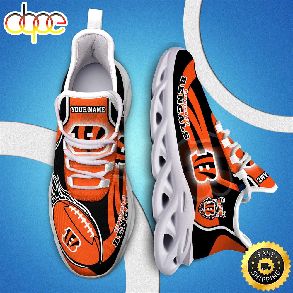 NFL Cincinnati Bengals White C Sneakers Personalized Your Name