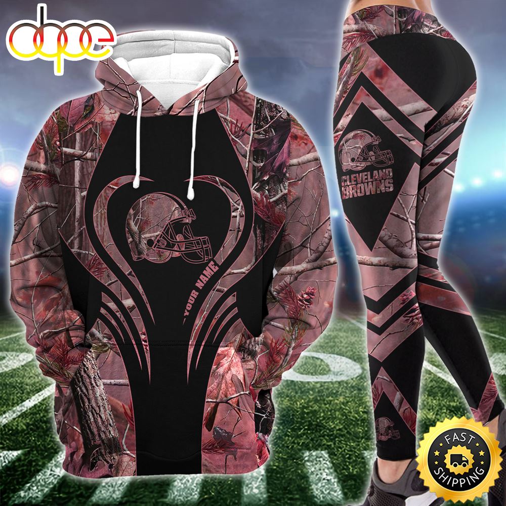 NFL Cleveland Browns Hoodie & Leggings For Women Custom Your Name