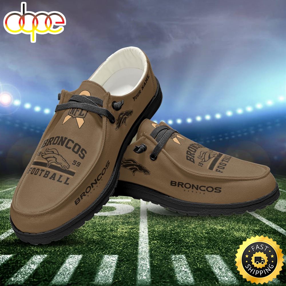 NFL Denver Broncos H-D Shoes Custom Your Name Football Team Shoes For Fan