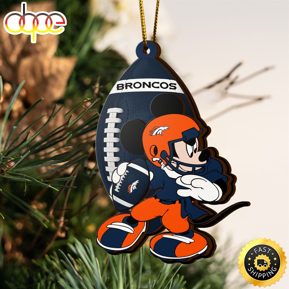 NFL Denver Broncos Mickey Mouse Christmas Ornament