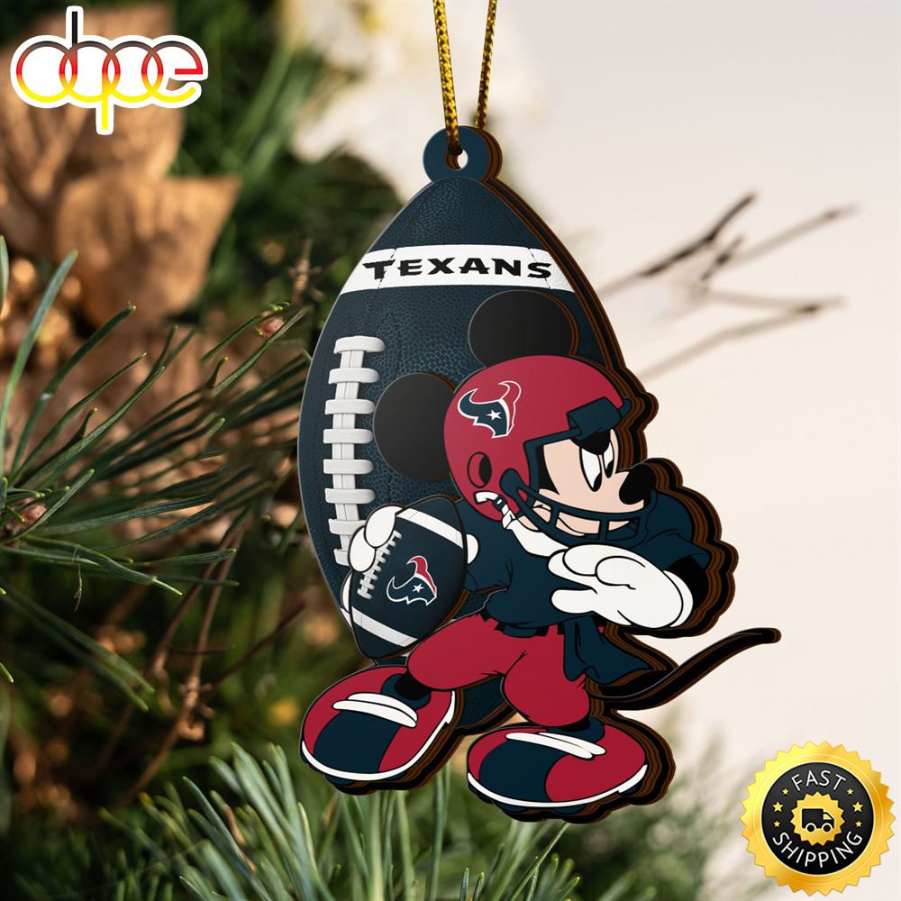 NFL Houston Texans Mickey Mouse Christmas Ornament