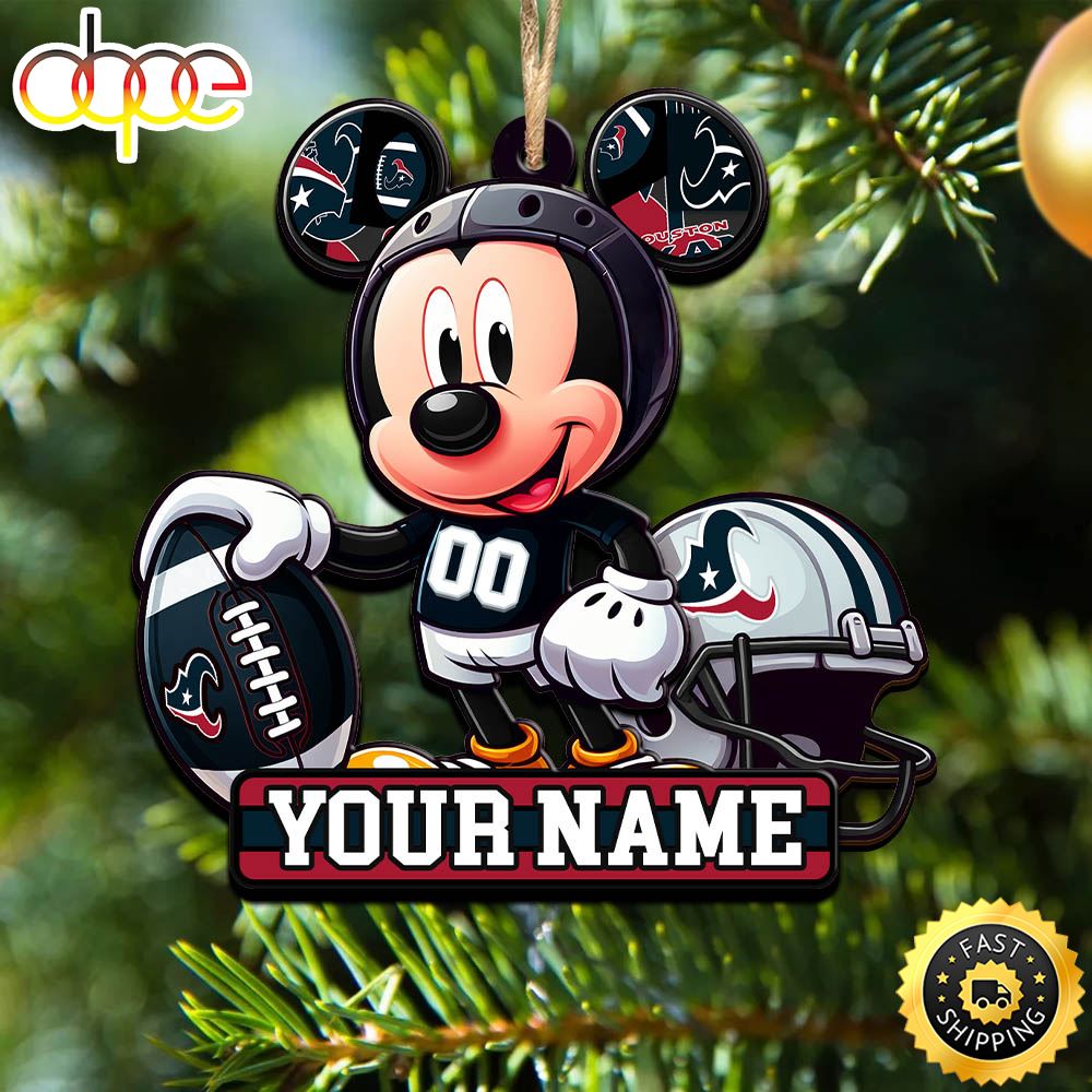 NFL Houston Texans Mickey Mouse Ornament Personalized Your Name
