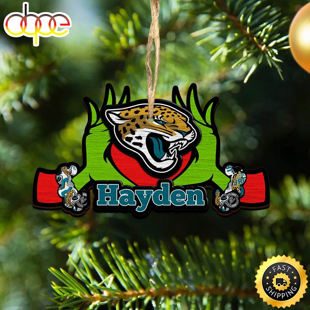 NFL Jacksonville Jaguars Grinch Christmas Ornament Personalized Your Name