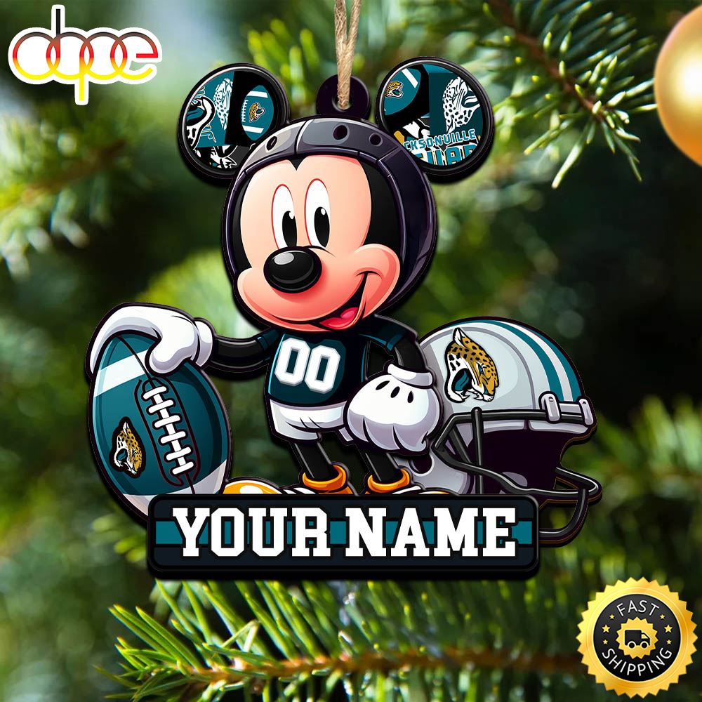 NFL Jacksonville Jaguars Mickey Mouse Ornament Personalized Your Name