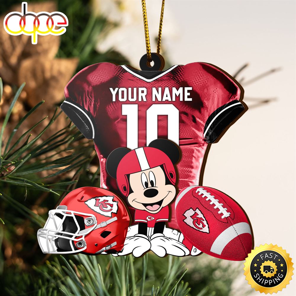 NFL Kansas City Chiefs Mickey Mouse Christmas Ornament Custom Your Name And Number Cfaahf.jpg