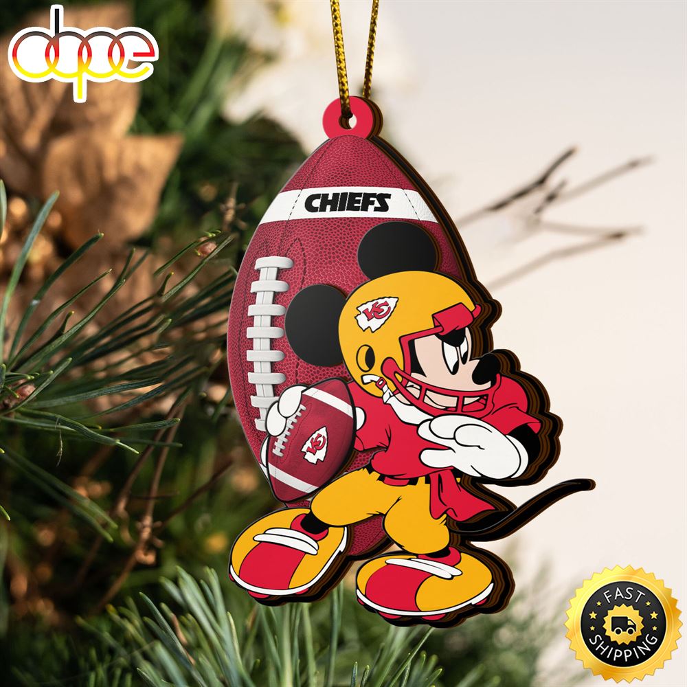NFL Kansas City Chiefs Mickey Mouse Christmas Ornament