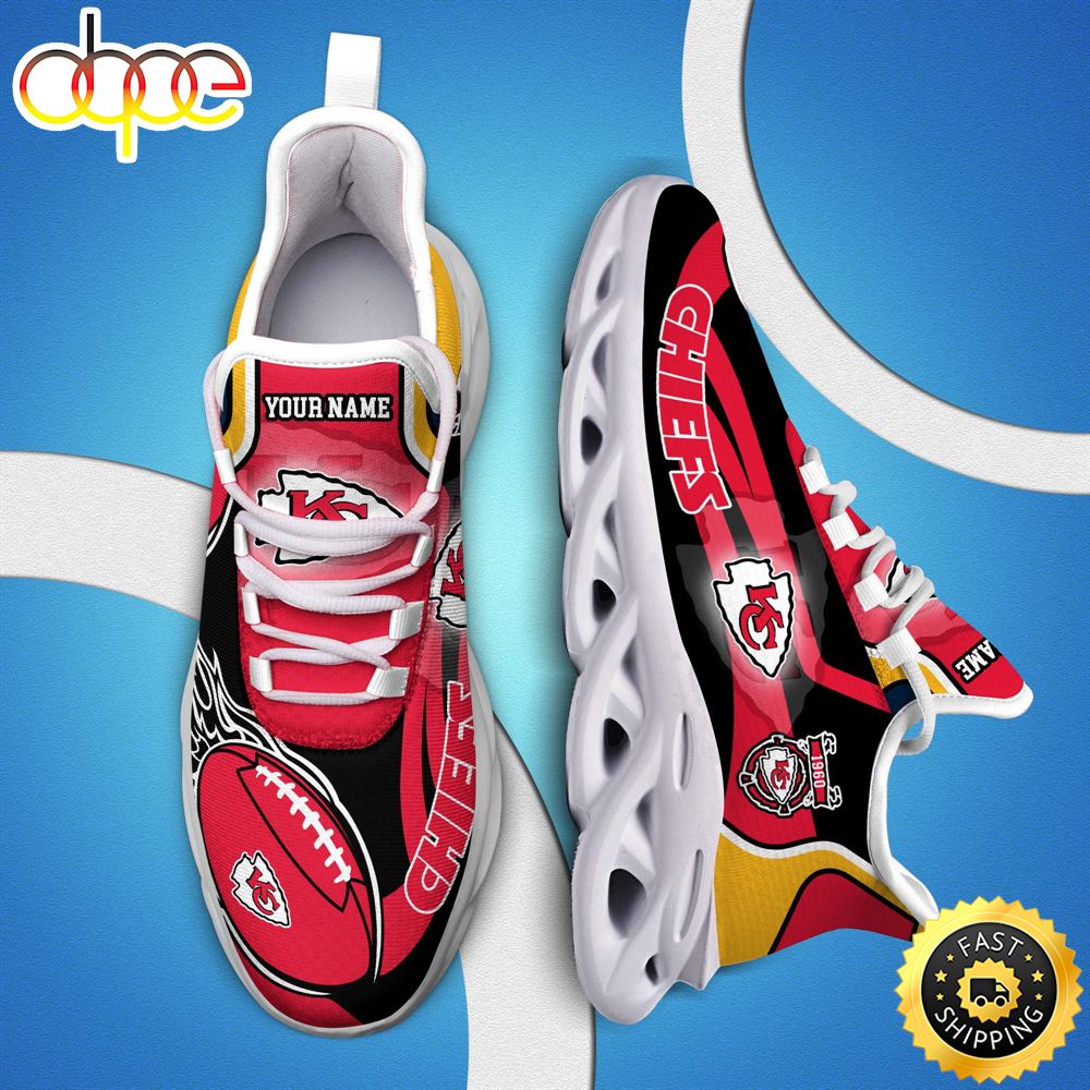 NFL Kansas City Chiefs White C Sneakers Personalized Your Name