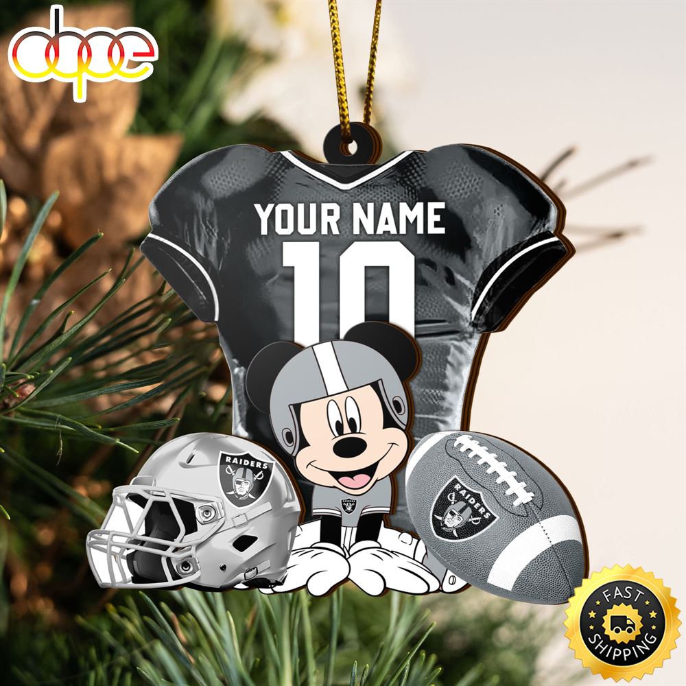 NFL Las Vegas Raiders Mickey Mouse Christmas Ornament Custom Your Name And Number Ollut7.jpg