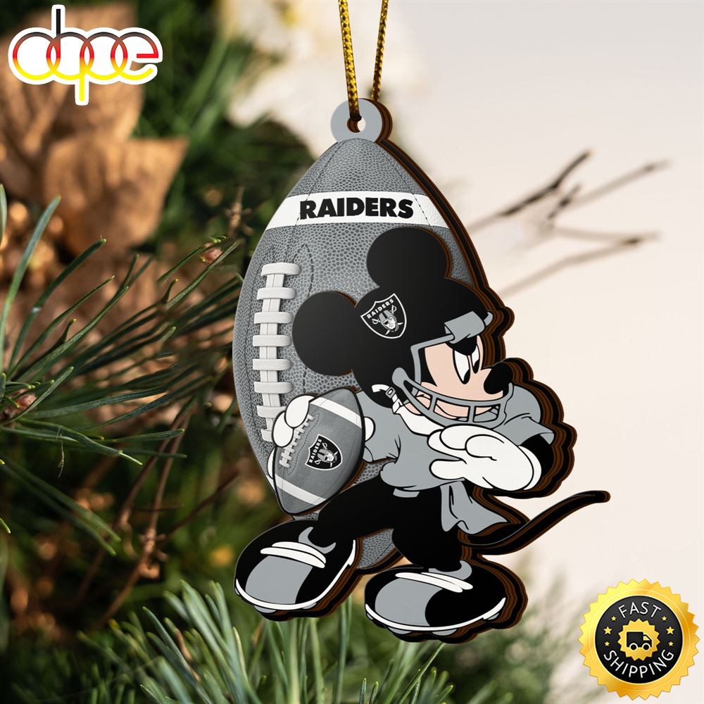 NFL Las Vegas Raiders Mickey Mouse Christmas Ornament