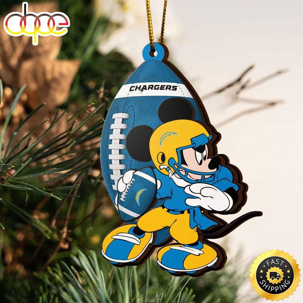 NFL Los Angeles Chargers Mickey Mouse Christmas Ornament
