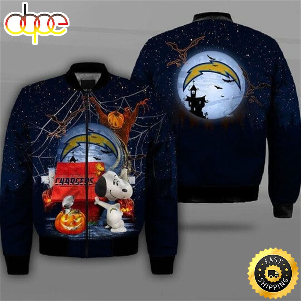 NFL Los Angeles Chargers Snoopy Halloween Bomber Jacket