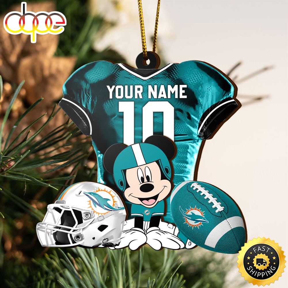 NFL Miami Dolphins Mickey Mouse Christmas Ornament Custom Your Name And Number Gzx8ai.jpg