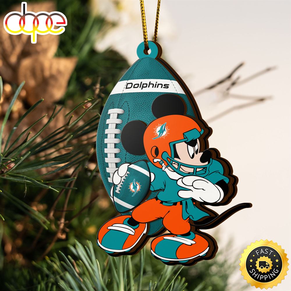 NFL Miami Dolphins Mickey Mouse Christmas Ornament