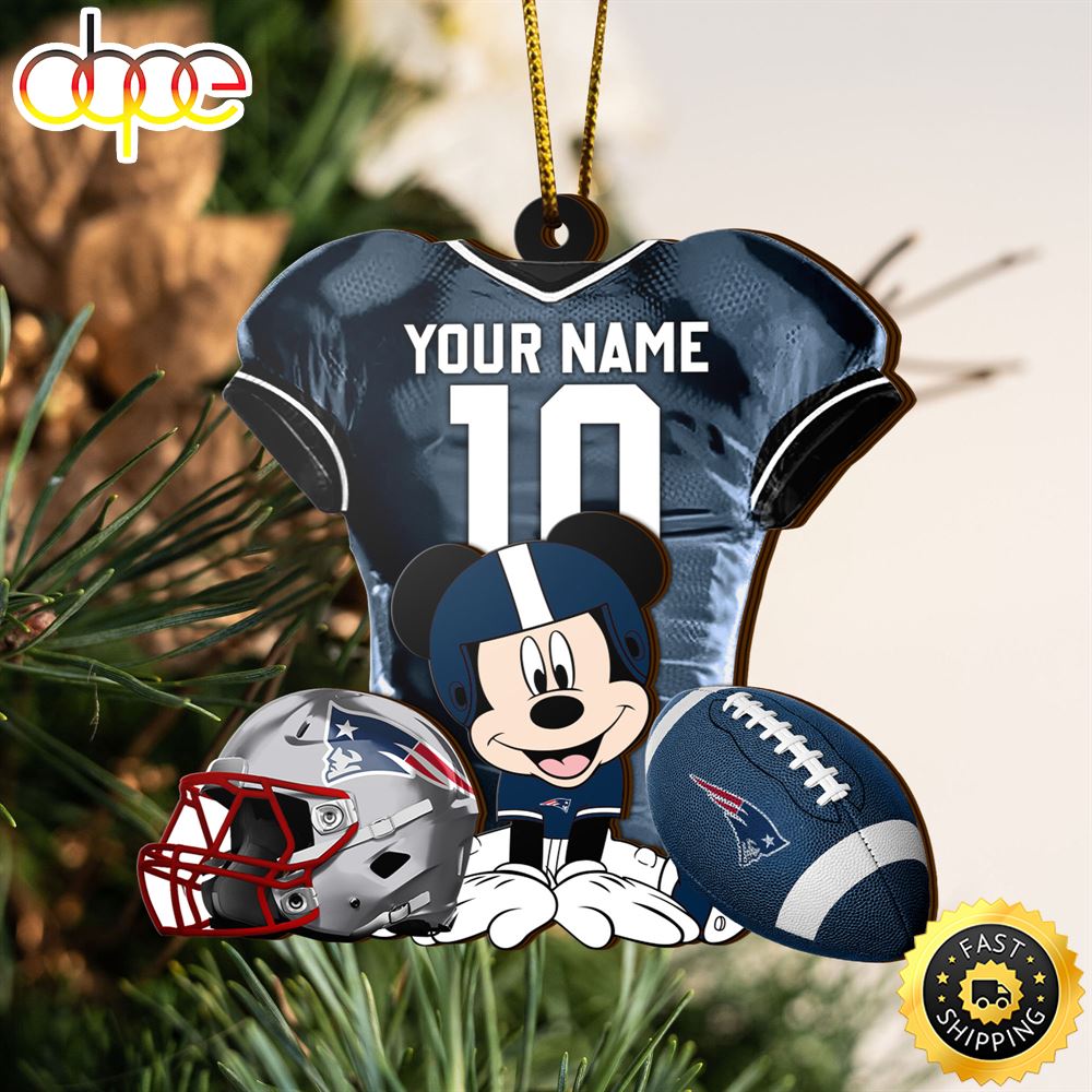 NFL New England Patriots Mickey Mouse Christmas Ornament Custom Your Name And Number Reaqhm.jpg