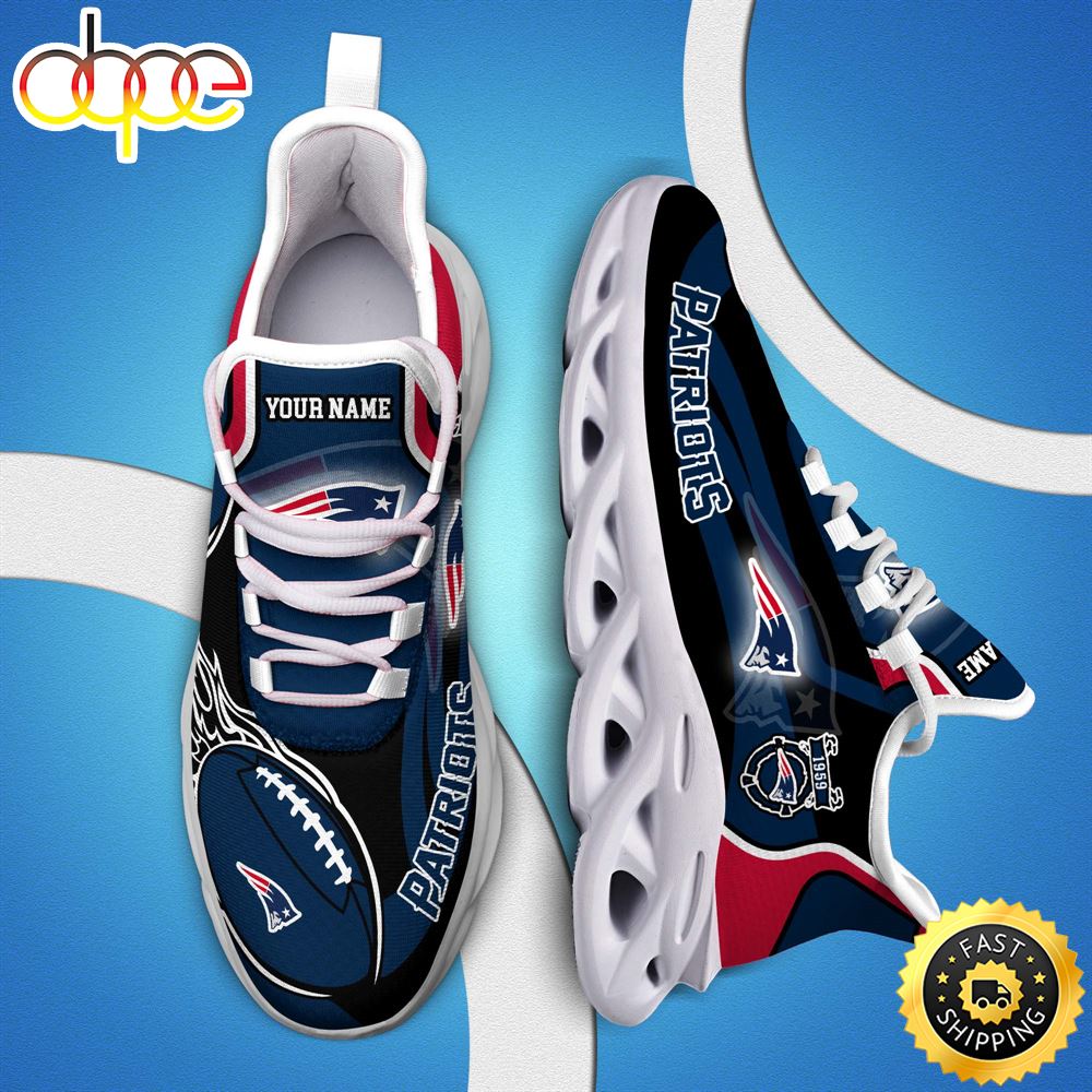 NFL New England Patriots White C Sneakers Personalized Your Name
