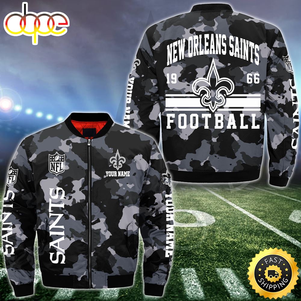NFL New Orleans Saints Bomber Jacket Custom Your Name