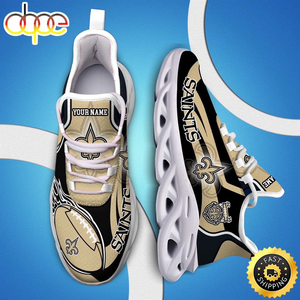 NFL New Orleans Saints White C Sneakers Personalized Your Name