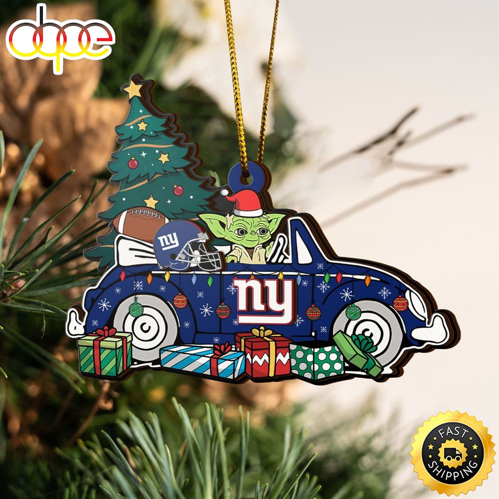 NFL New York Giants And Baby Yoda Christmas Ornament