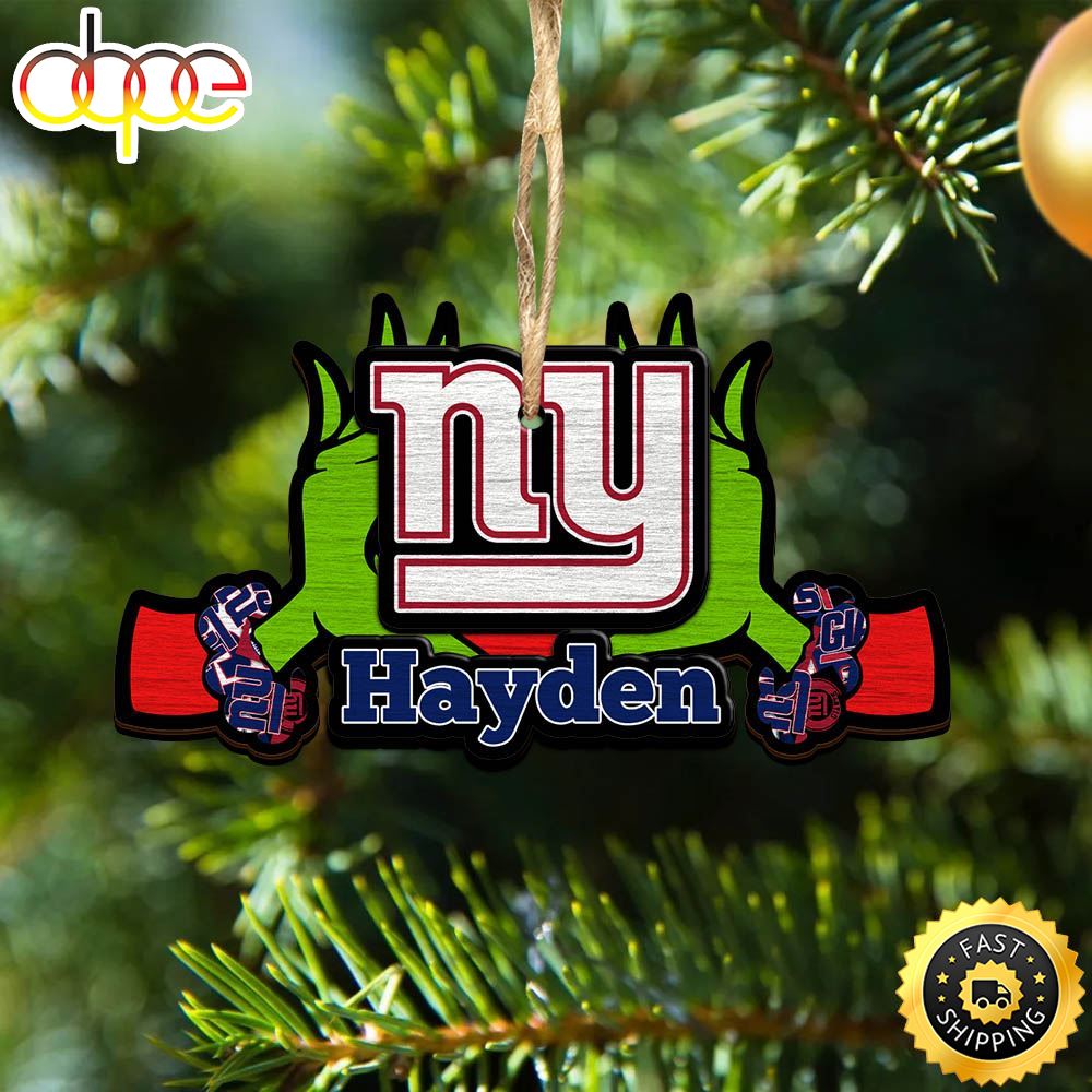 NFL New York Giants Grinch Christmas Ornament Personalized Your Name