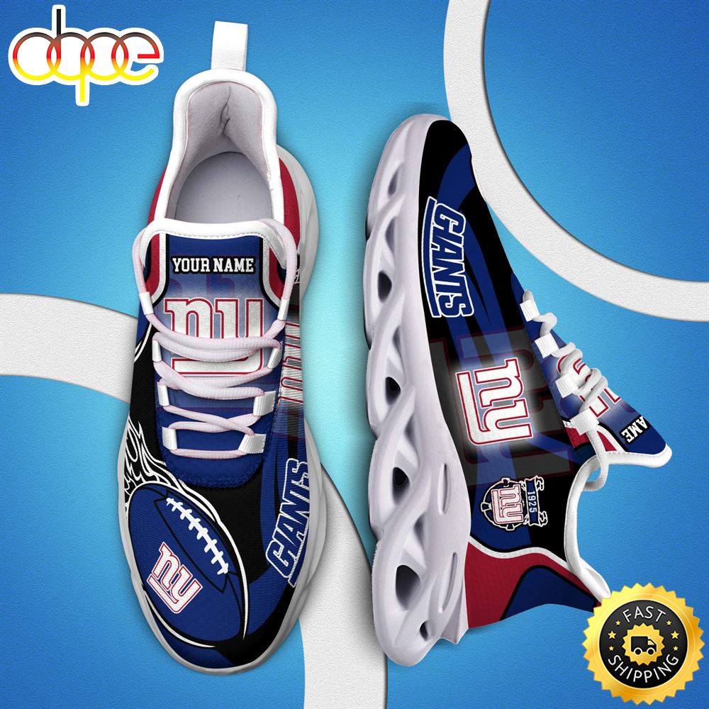 NFL New York Giants White C Sneakers Personalized Your Name