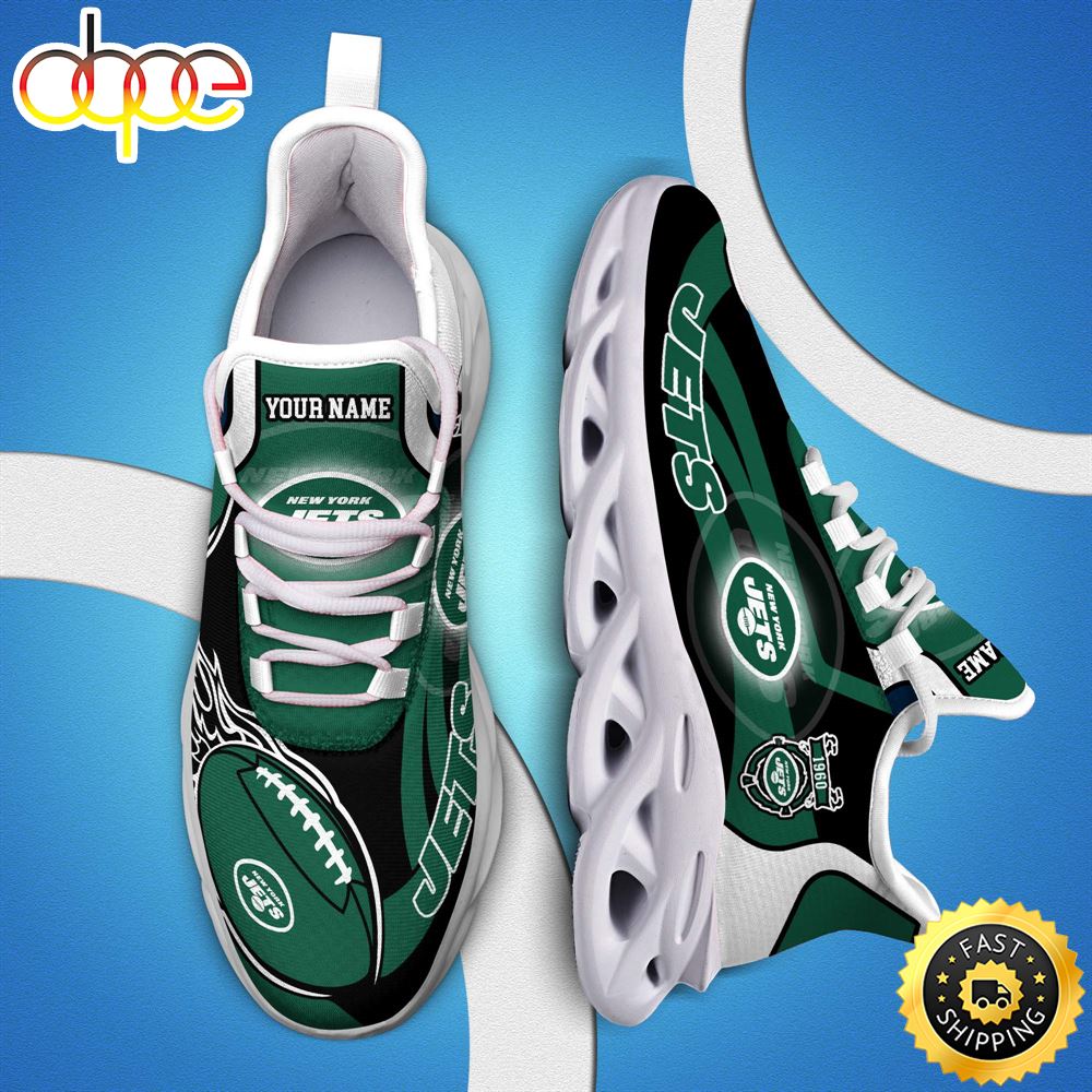NFL New York Jets White C Sneakers Personalized Your Name