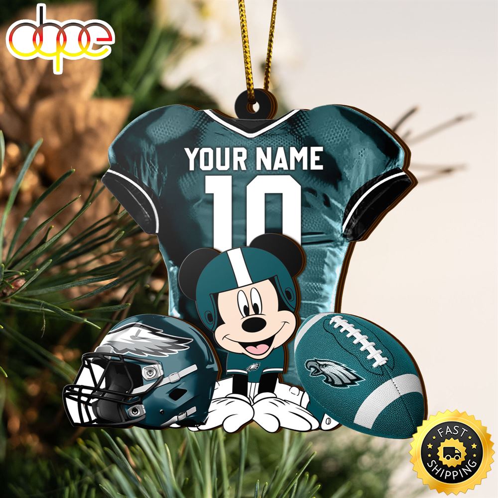 NFL Philadelphia Eagles Mickey Mouse Christmas Ornament Custom Your Name And Number Zt8vb3.jpg