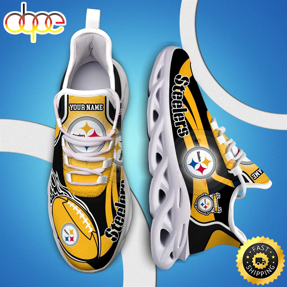NFL Pittsburgh Steelers White C Sneakers Personalized Your Name