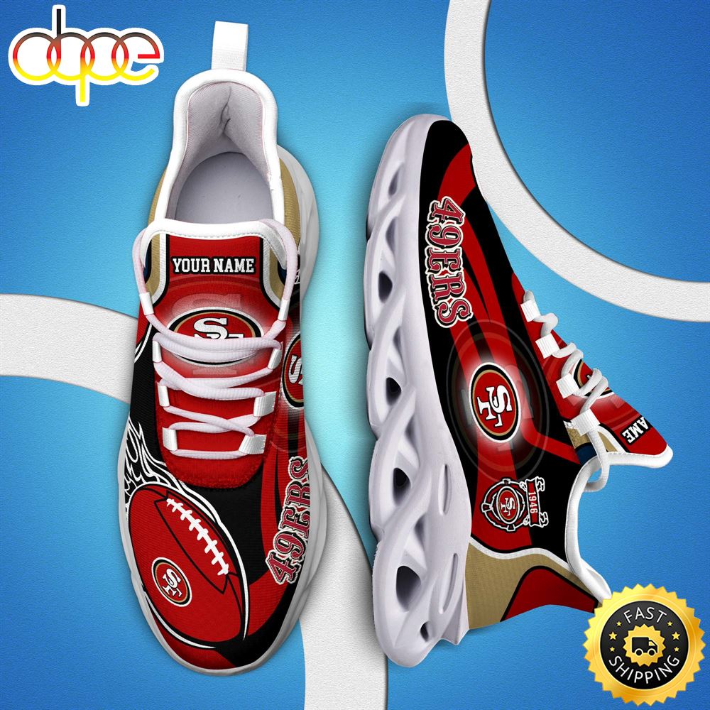 NFL San Francisco 49ers White C Sneakers Personalized Your Name