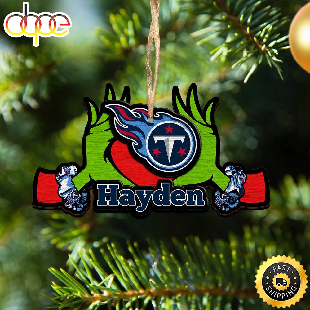 NFL Tennessee Titans Grinch Christmas Ornament Personalized Your Name