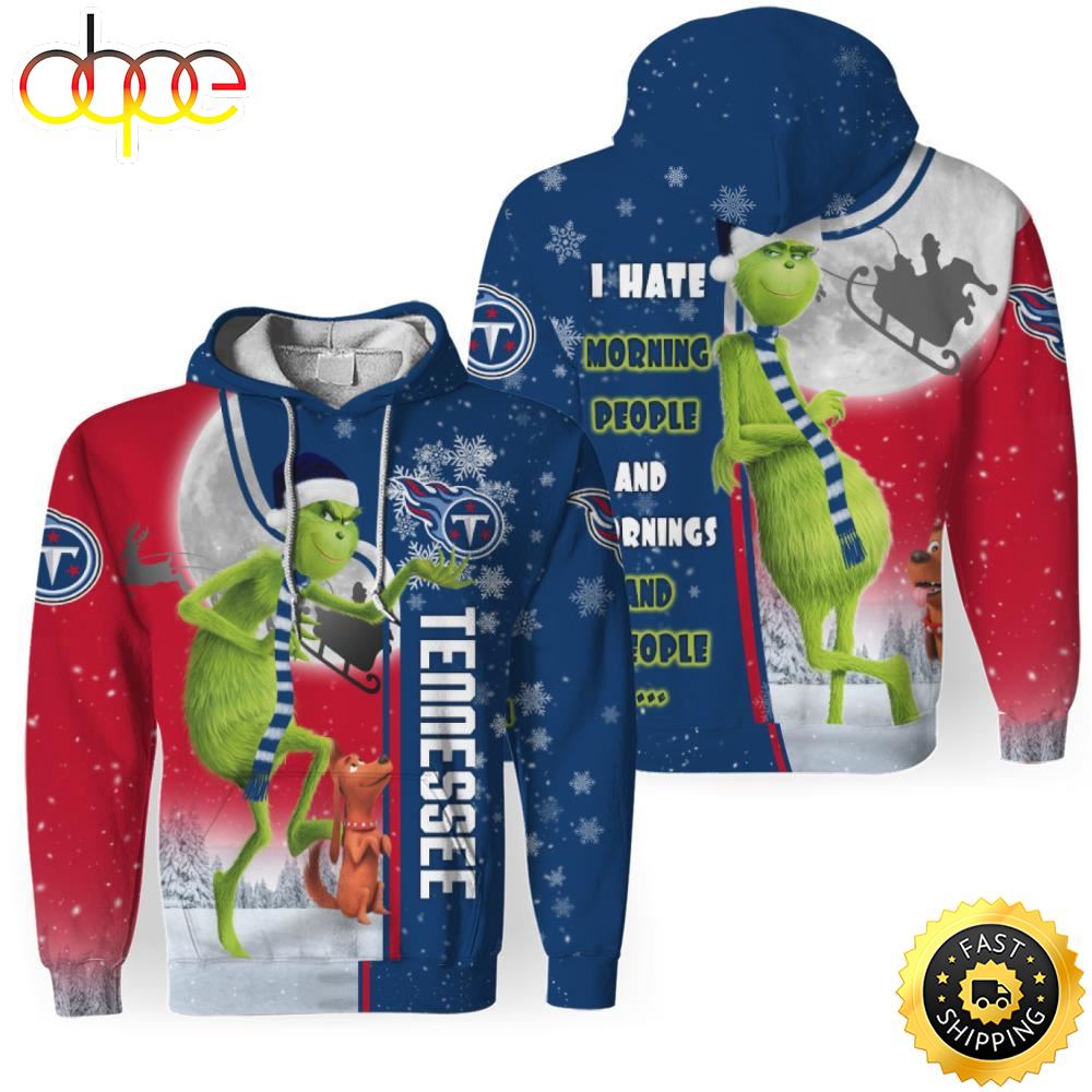NFL Tennessee Titans The Grinch Christmas Pullover Hoodie –