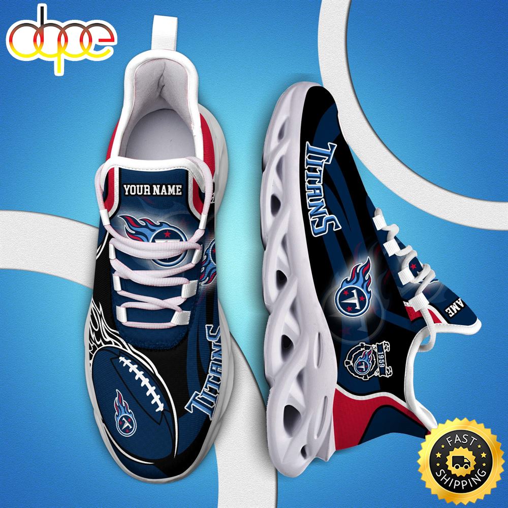 NFL Tennessee Titans White C Sneakers Personalized Your Name