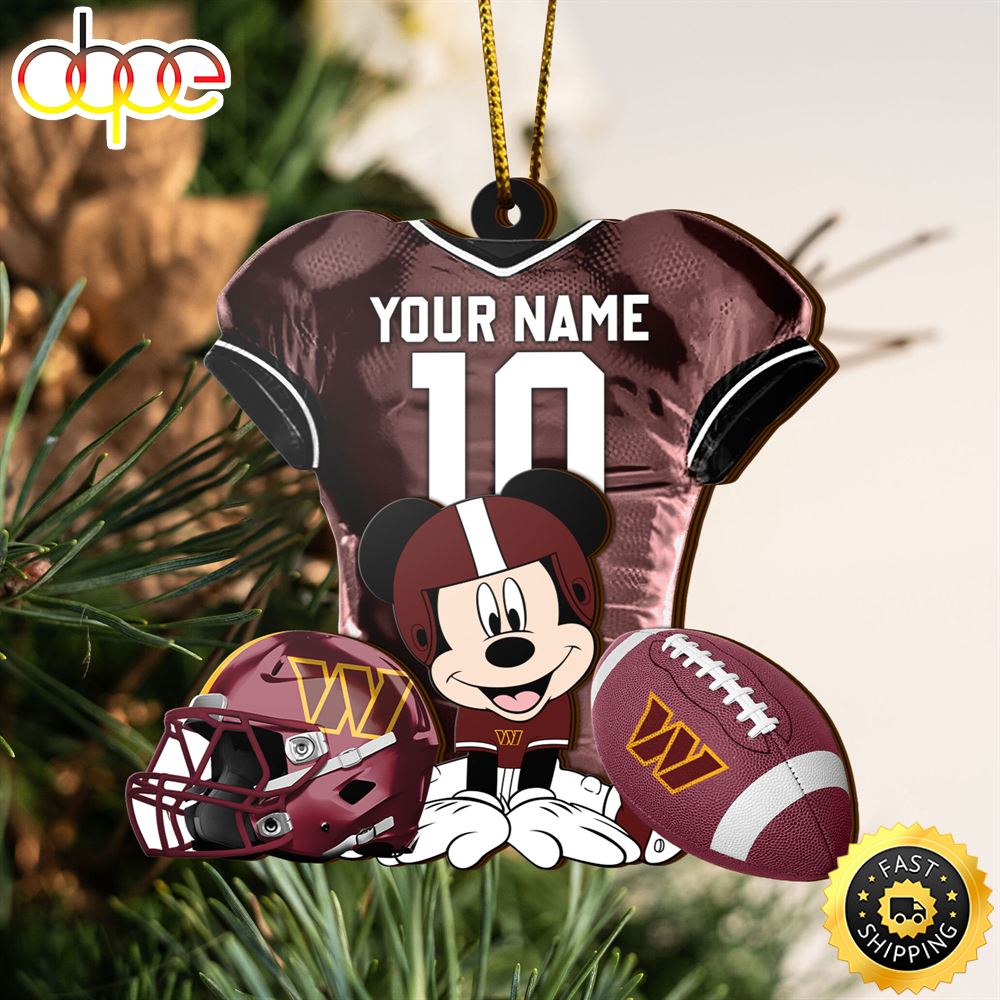 NFL Washington Commanders Mickey Mouse Christmas Ornament Custom Your Name And Number Vzqnll.jpg