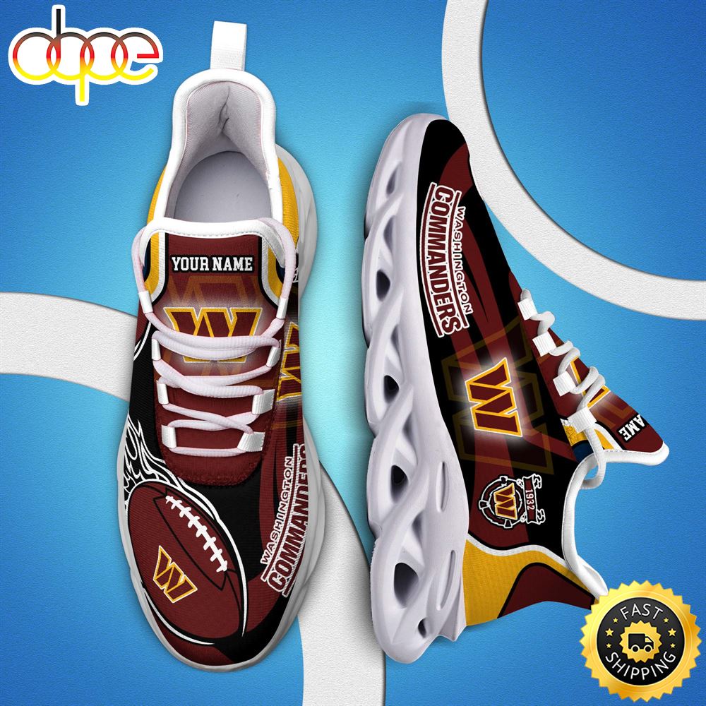 NFL Washington Commanders White C Sneakers Personalized Your Name