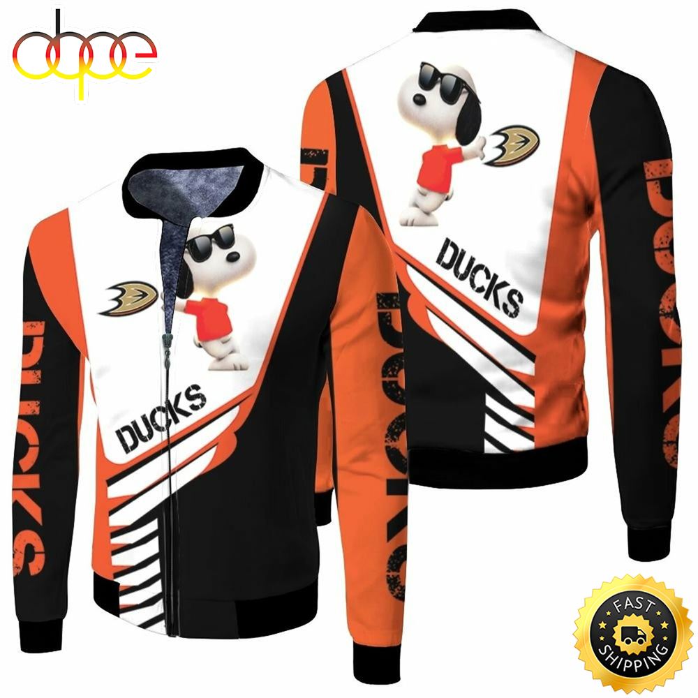 NHL Anaheim Ducks Snoopy For Fans Bomber Jacket