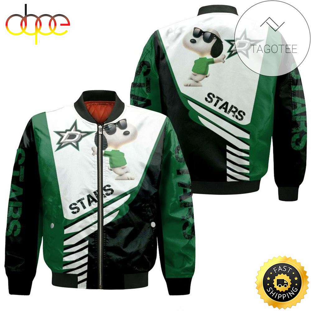 NHL Dallas Stars Snoopy For Fans Bomber Jacket
