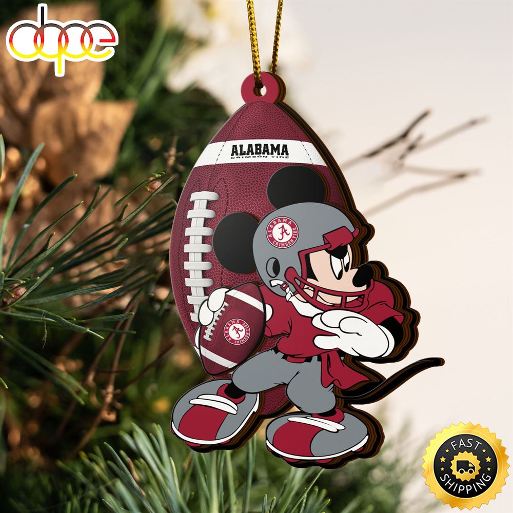 Ncaa Alabama Crimson Tide Mickey Mouse Christmas Ornament