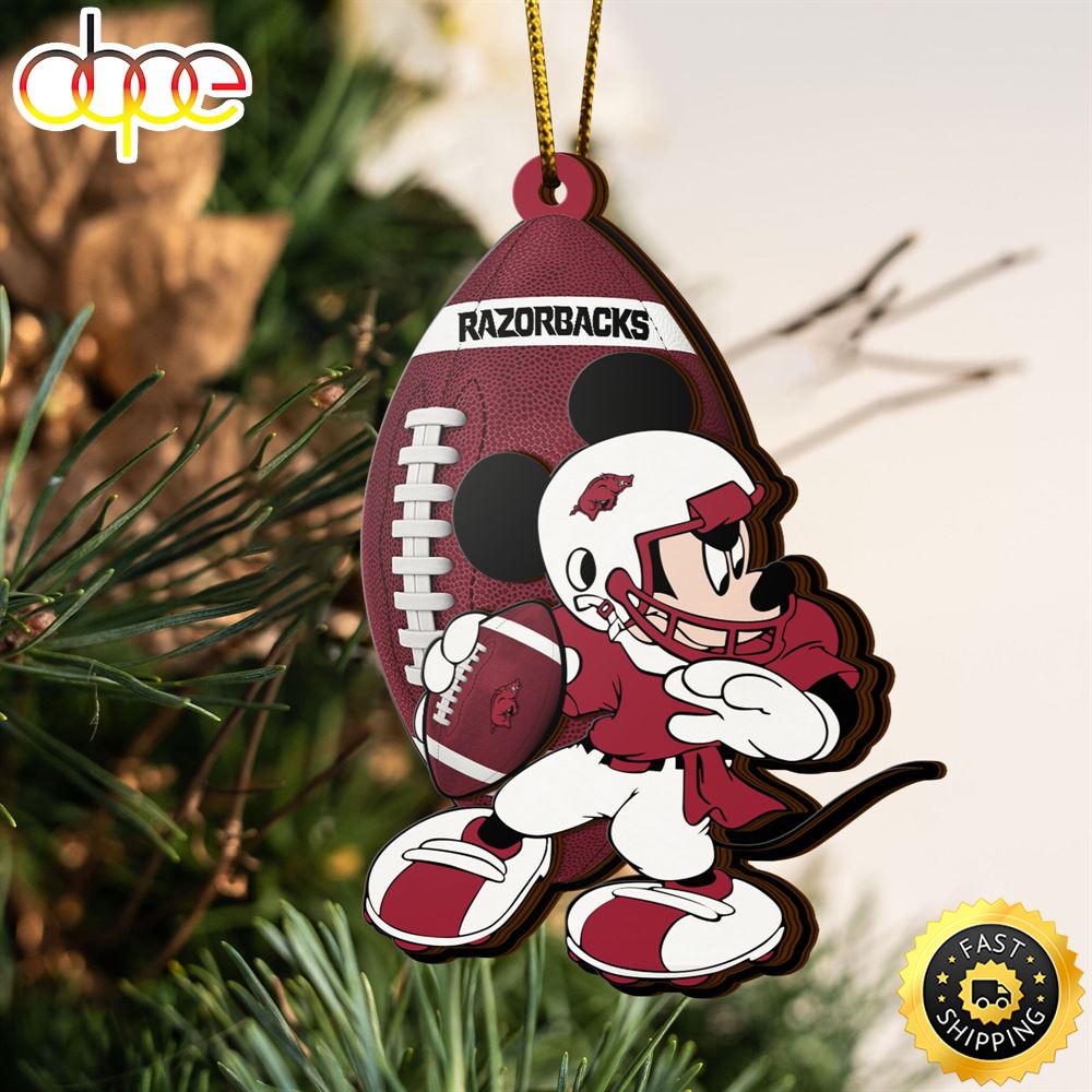 Ncaa Arkansas Razorbacks Mickey Mouse Christmas Ornament