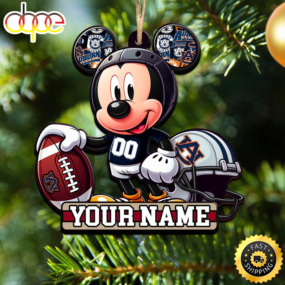 Ncaa Auburn Tigers Mickey Mouse Ornament Personalized Your Name