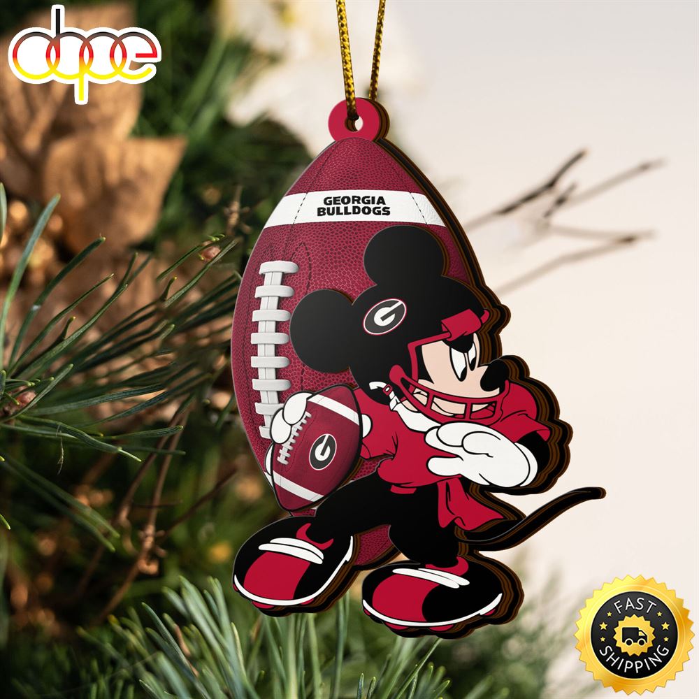 Ncaa Georgia Bulldogs Mickey Mouse Christmas Ornament