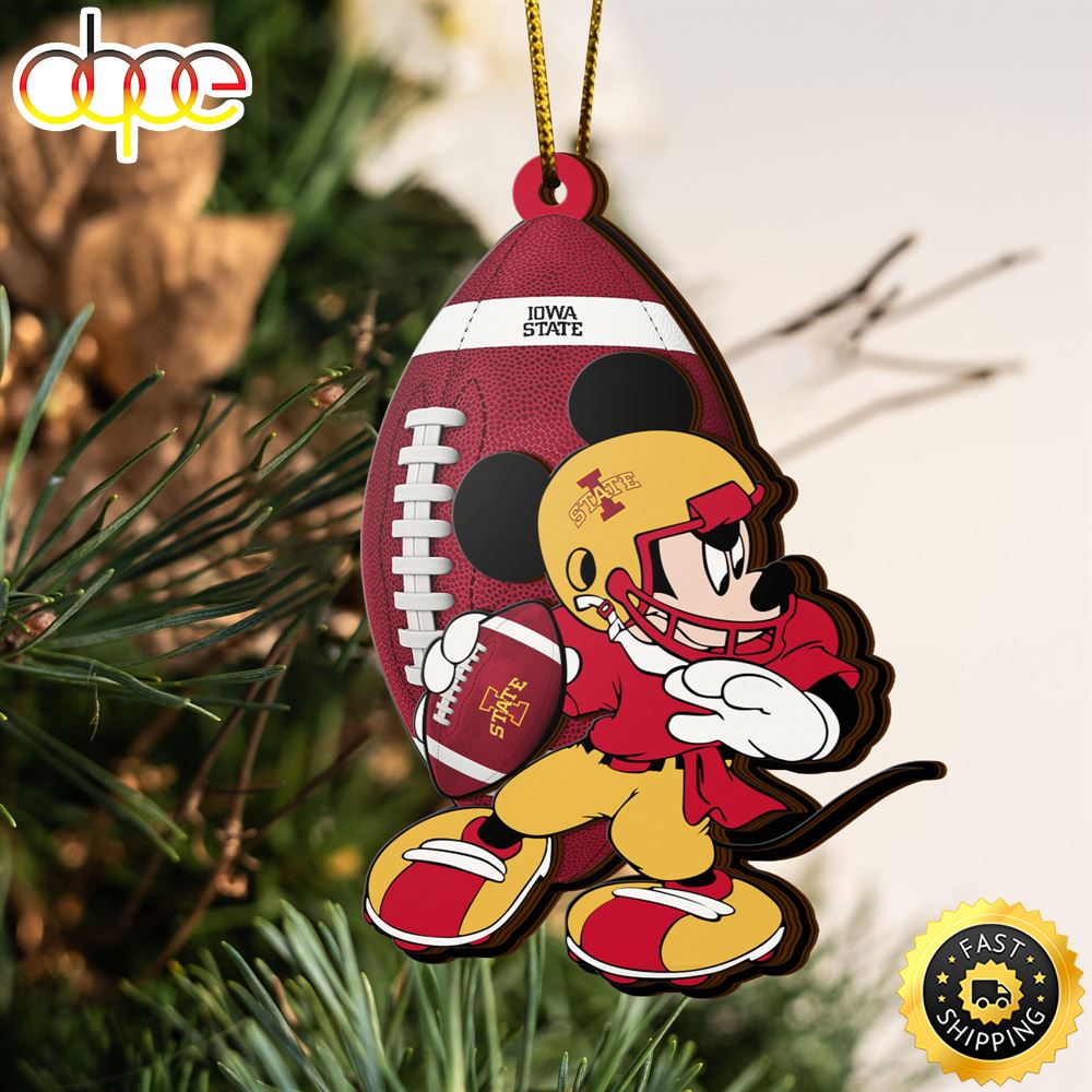 Ncaa Iowa State Cyclones Mickey Mouse Christmas Ornament
