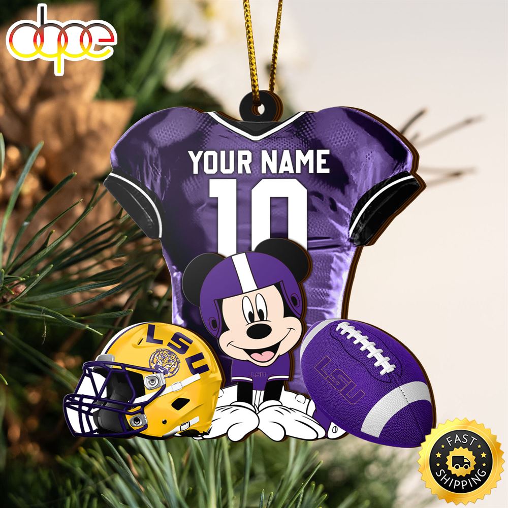 Ncaa Lsu Tigers Mickey Mouse Christmas Ornament Custom Your Name And Number
