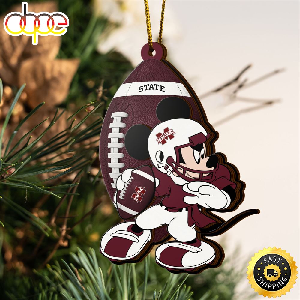 Ncaa Mississippi State Bulldogs Mickey Mouse Christmas Ornament