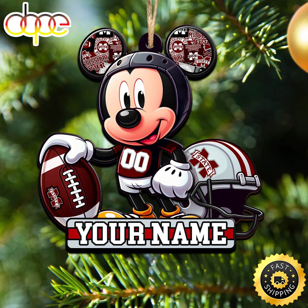 Ncaa Mississippi State Bulldogs Mickey Mouse Ornament Personalized Your Name
