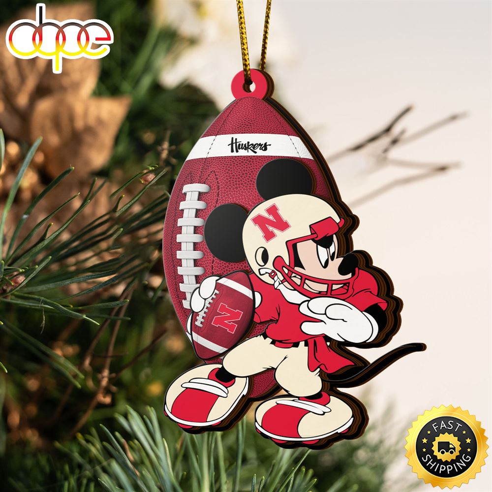 Ncaa Nebraska Cornhuskers Mickey Mouse Christmas Ornament