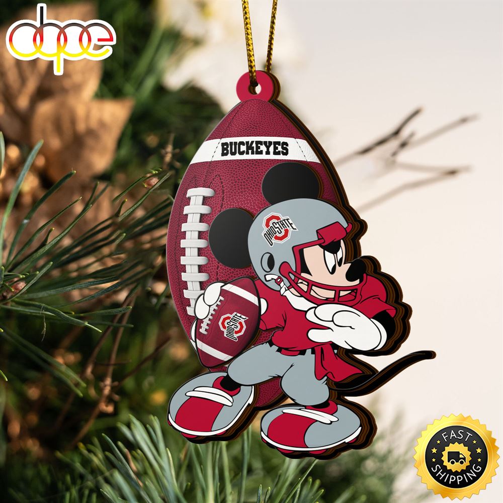 Ncaa Ohio State Buckeyes Mickey Mouse Christmas Ornament