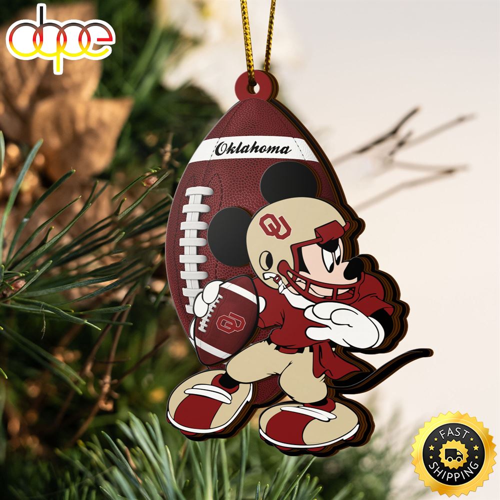 Ncaa Oklahoma Sooners Mickey Mouse Christmas Ornament