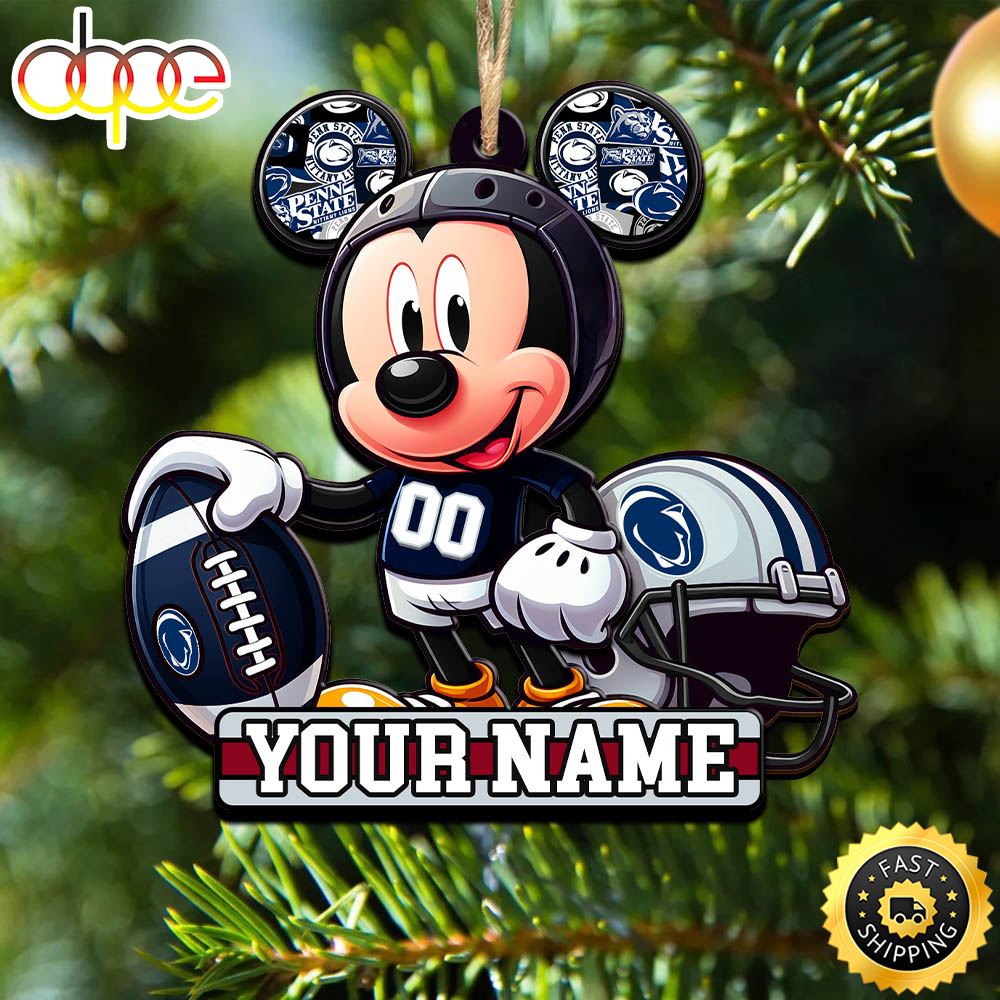 Ncaa Penn State Nittany Lions Mickey Mouse Ornament Personalized Your Name