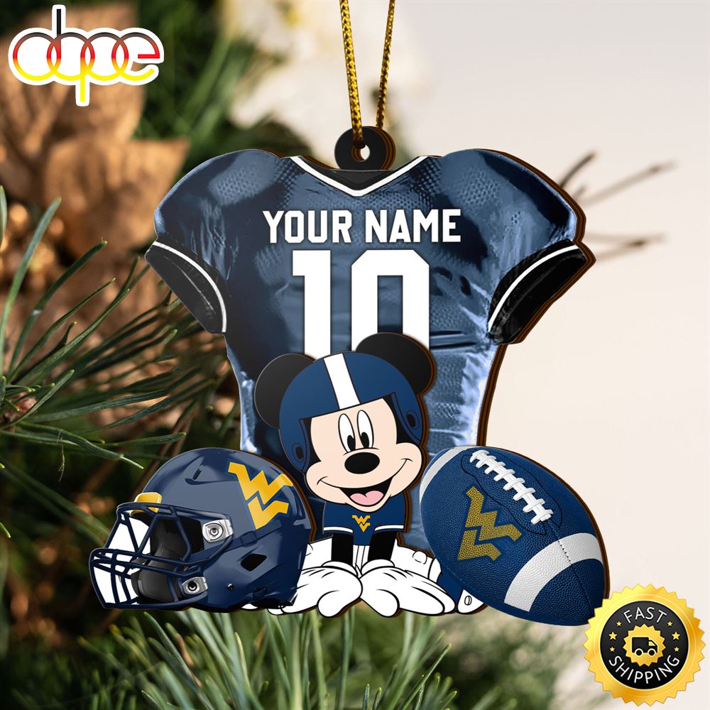 Ncaa West Virginia Mountaineers Mickey Mouse Christmas Ornament Custom Your Name And Number Hiszin.jpg