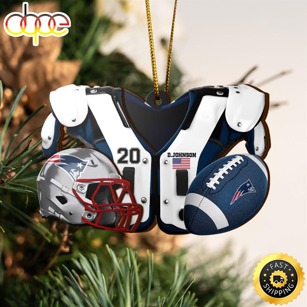 New England Patriots NFL Sport Ornament Custom Your Name And Number