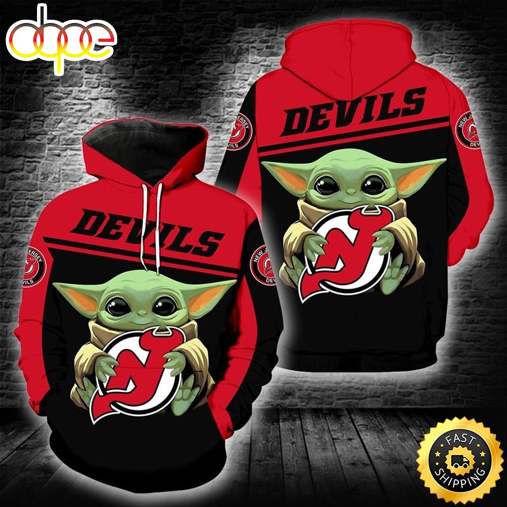 New Jersey Devils Baby Yoda 3d Hoodie Lntxkl